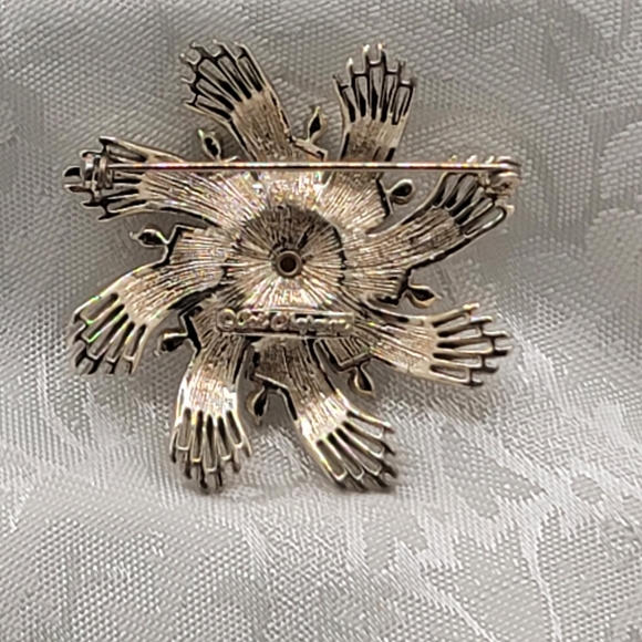 Ceil Chapman Signed Vintage Large Beautiful Flower Starburst Brooch Pin - Picture 3 of 6